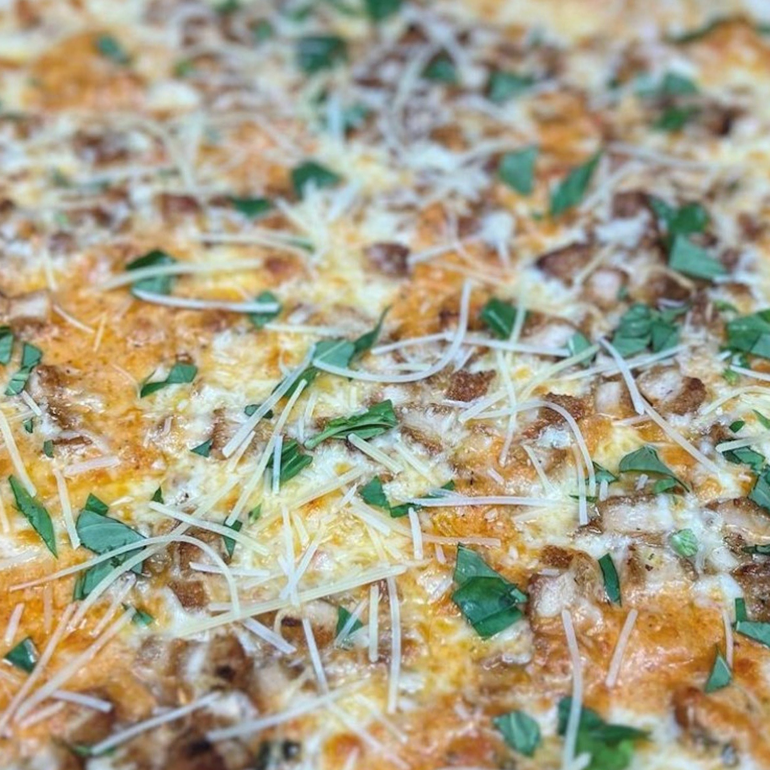 18" Buffalo Chicken Pizza.